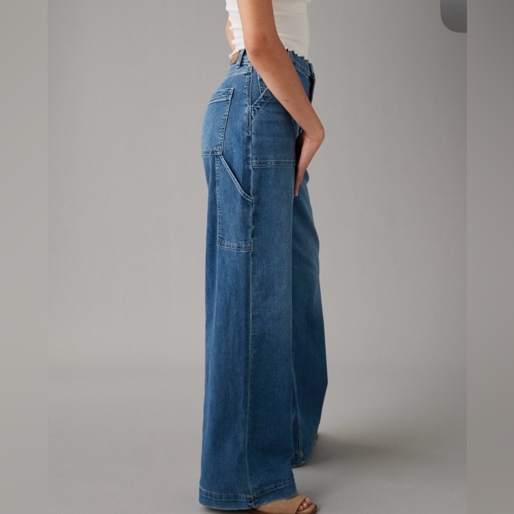 Dreamy Drape Stretch Curvy Super High-Waisted Baggy Wide Leg Jeans - Picture 15 of 15